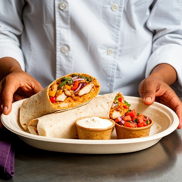 Fajita de Frango com Pico de Gallo e Sour Cream Fajita de Frango com Pico de Gallo e Sour Cream